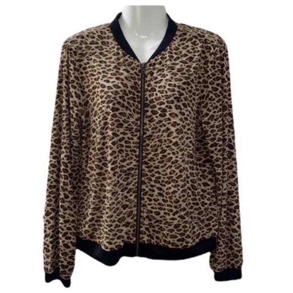 Cable & Gauge Size Medium Leopard Print Career Dress Jacket - Picture 1 of 13